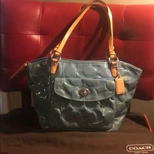 Embossed Coach Tote